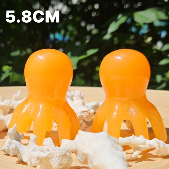 OctoMong 괄사 두피 바디 5.8cm 마사지기 문어발 1+1, 비타오렌지, 1개
