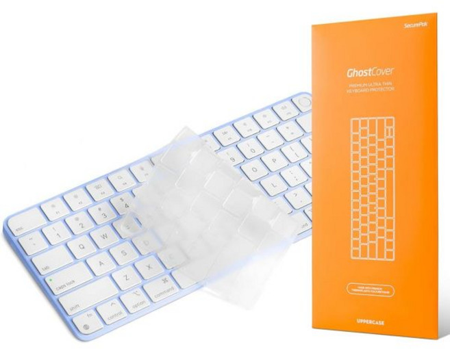 UPPCASE GhostCover 프리미엄 키보드 커버 프로텍터 2024년 2023년형 터치 ID의 매직 키보드와 호환 2021년형 M4 M3 M1 iMac 24 A2449 A, white transparent