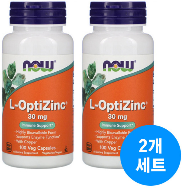 나우푸드 L- 옵티징크 30mg, 2개, 100정
