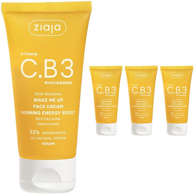 지아자 비타민 C B3 나이아신아마이드 위이크 미 업 페이스 크림, 4개, 50ml