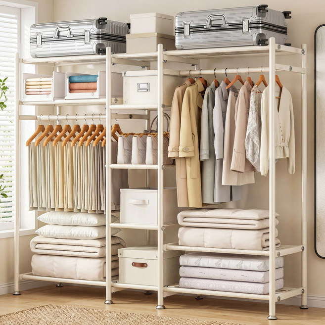 Kipnos 행거 스탠드 옷걸이행거 튼튼한행거 스탠드행거 철제 다용도, 화이트