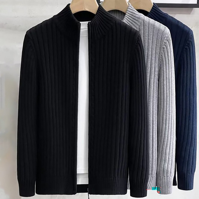 MOSAIRATION 남성 스탠드넥 니트 집업 가디건 캐주얼 심플 두꺼운 가디건 F00111921