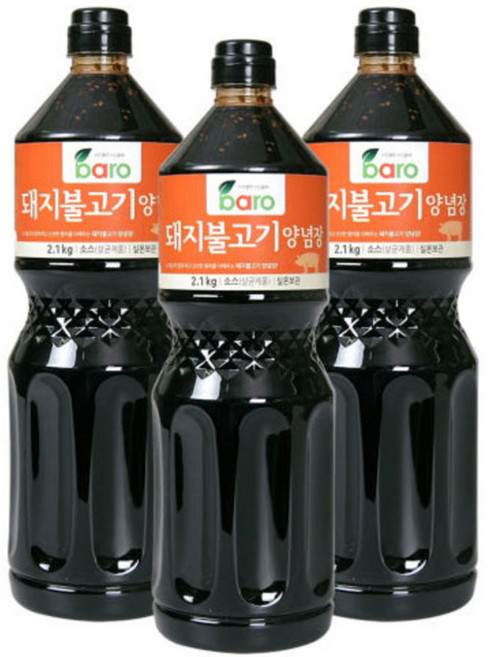 바로 돼지불고기 양념 불고기 주물럭 덮밥 고기 양념장 소스, 3개, 2.1kg