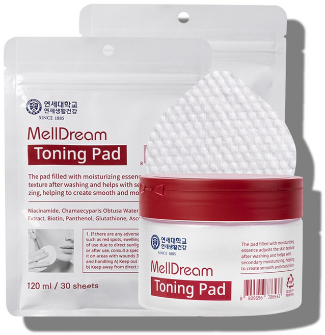 멜드림 연세순삭 어성초 편백시카 토닝패드 30매 120ml, 2개, 30매입