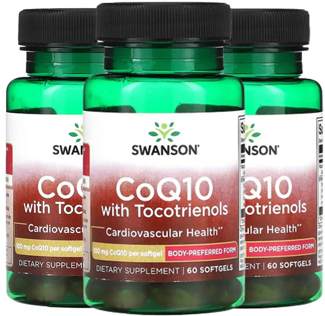 스완슨 토코트리에놀 함유 CoQ10 100mg 소프트젤 60정, 3개 - 쿠팡