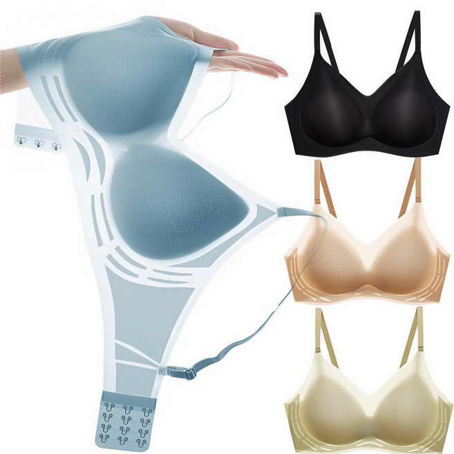 ROOICE 아이스브라 후크 3PCs 심리스 쿨링 노와이어 냉감브래지어
