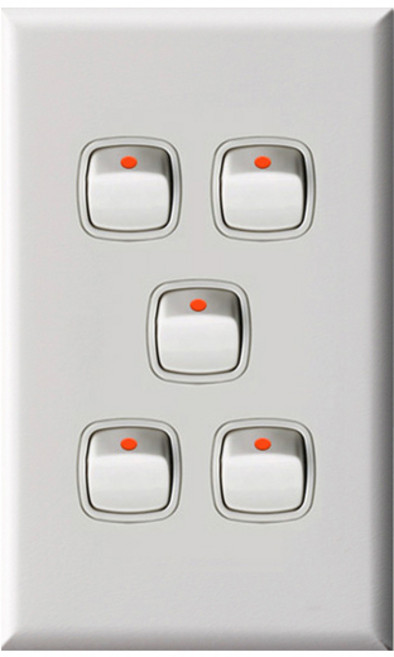 르그랑 엑셀 화이트 5구 스위치 + 국내전용피스, 1개