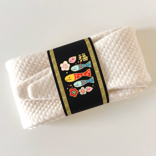 잇츠K 감성 포장띠 / 띠종이 / 띠지, 100개, (먹물 복 민화)