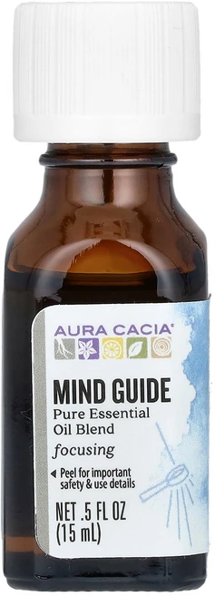 Aura Cacia 퓨어 에센셜 오일 혼합물 마인드 가이드 15ml(0.5fl oz) Cacia (아우라 카시아) - 쿠팡