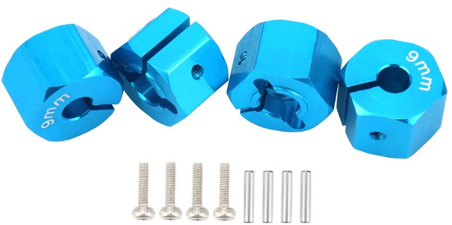 호환 알루미늄 어댑터 육각 드라이브 허브 나사 포함 RC 자동 트랙 트럭 HSP HPI 타미야 트랙사스 슬래시 5mm 6mm 7mm 8mm 9mm 10mm 11mm 12mm, 9mm blue, 1개