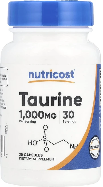 Nutricost 타우린 1000mg 캡슐 30정, 1개 - 쿠팡