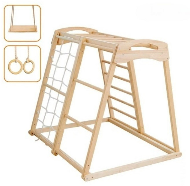 실내 구름사다리 놀이방 놀이터 안전한 컬러풀 원목 타입, 통나무 등반 프레임링 포함