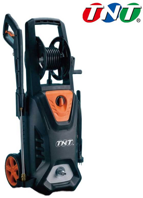 TNT 유선 고압세척기 180바 TW-180I 자흡기능 인덕션모터 물청소 셀프 세차, 검정 주황