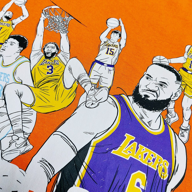 [아트웍스] 04 레이커스쇼 여름 NBA 농구 축구 스포츠 일러스트 간지나는 반팔 티셔츠