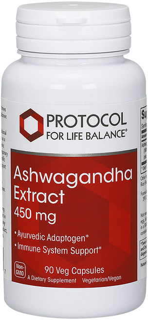 Protocol For Life Balance 南非醉茄萃取物 450mg 純素素食膠囊, 90錠, 1個