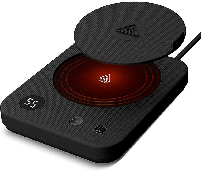 Ditwo 스마트 머그워머 보온 컵 받침대 4단 온도조절, 블랙, 1개