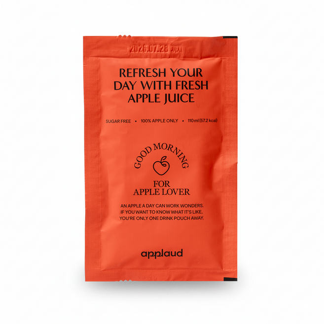 어플러드 국내산 원물 100% 무설탕 사과즙, 60개, 110ml