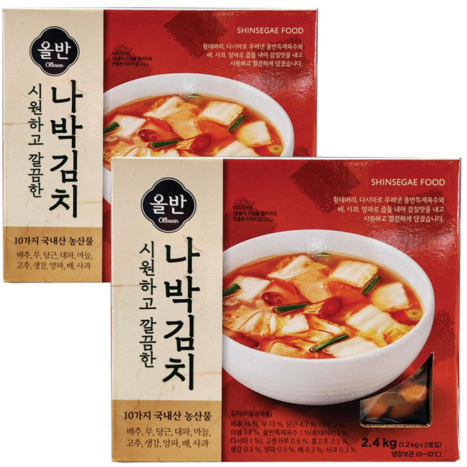 올반 나박김치, 4개, 1.2kg