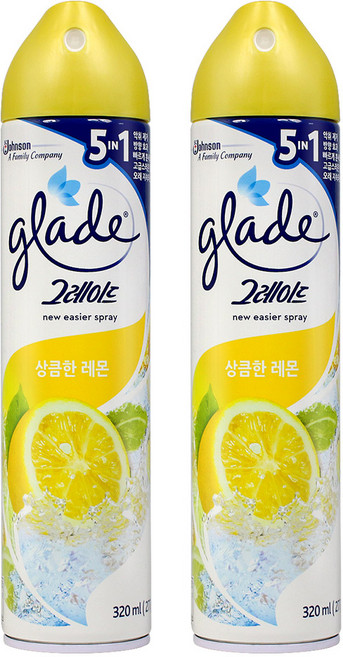 그레이드 뉴미스트 실내용 방향제 상큼한 레몬, 320ml, 2개, 상픔한 레몬