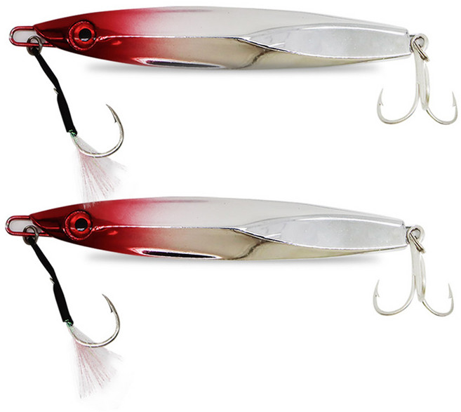 베이트샵 레드헤드 크롬 메탈지그, 100g, 1개