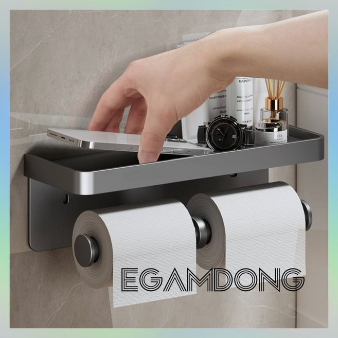 센스짱 휴지걸이, 1개, 티타늄 그레이