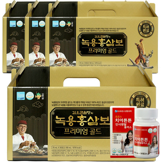 김오곤원장의 녹용홍삼보 프리미엄골드, 2100ml, 4개