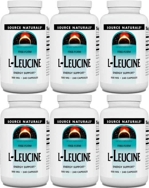 소스내추럴스 엘 류신 500mg 캡슐, 240개, 6개