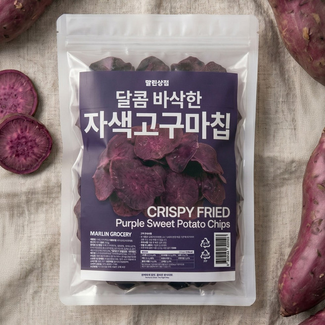달콤 바삭한 자색고구마칩, 4개, 250g