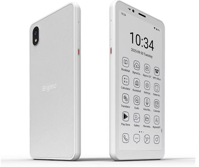 [FONDERA] BIGME 빅미 전자책 HiBreak S ebook 이북 스마트폰 휴대형 5.84인치 E-ink 6GB EPUB 3300MAH, 1개, 화이트 인크스크림