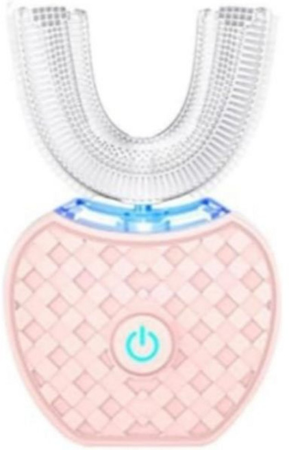 U자형 소닉 전동 칫솔 360° 만능 청소 3가지 모드 USBC 충전 성인 및 어린이에게 적합핑크, Pink