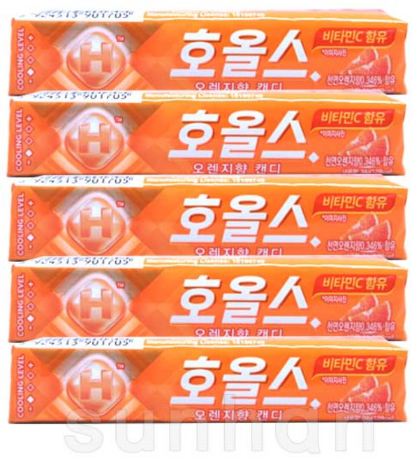 호올스 오렌지향 캔디, 27.9g, 5개