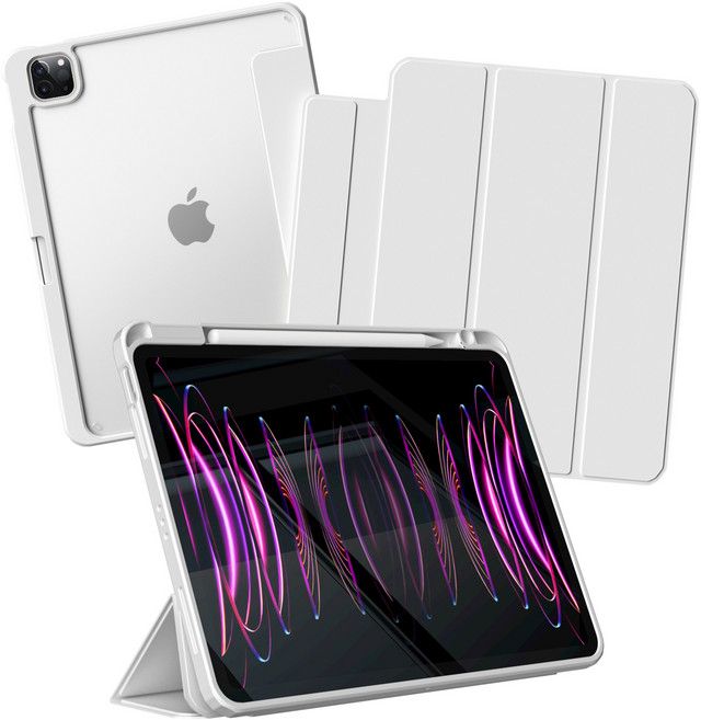 RUNDX 아이패드 케이스 펜슬 수납 10.9 인치 4세대 5세대, 그레이, 1개