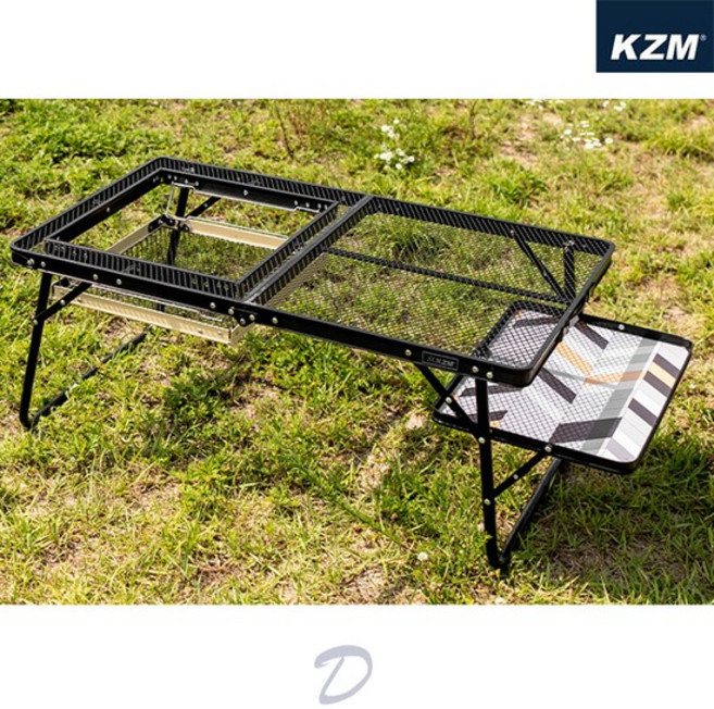 카즈미 캠핑용품 유니온 아이언메쉬 로우 BBQ테이블, 상세설명 참조, 1개