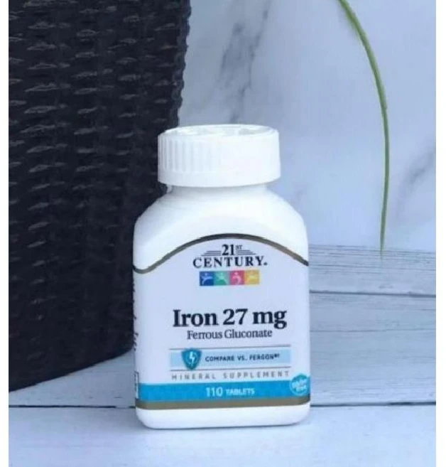 21st Century 하루 1정 고효능 철분 27mg 삼키기 쉬운 정제 110정, 1개 - 쿠팡