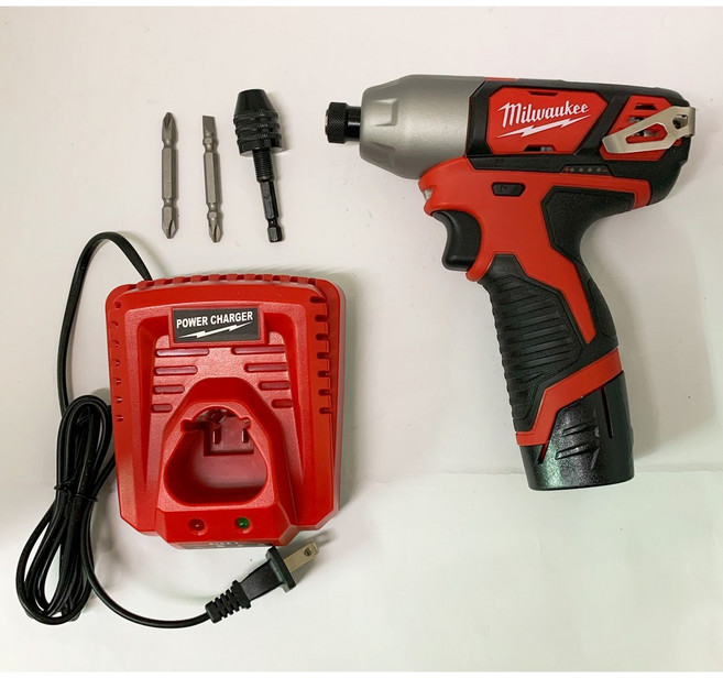 Milwaukee 米沃奇 M12 BID-0 12V 鋰電無刷衝擊起子機 電動工具 2.0AH單電, 1個, 米沃奇衝擊起子 12V 2.0AH單電
