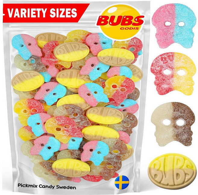Bubs 스웨디시 캔디 Bubs Swedish Candy Mix 14 OZ Assorted Swedish Candy Mix Big Ovals Big, 390g, 1개