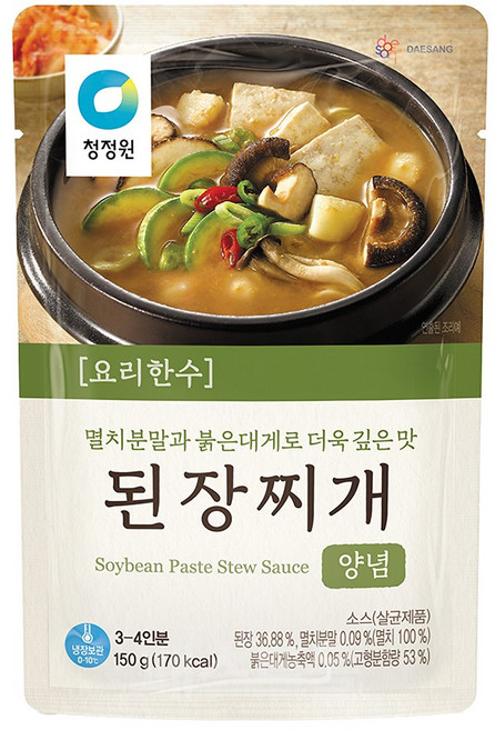청정원 요리한수 된장찌개양념, 1개, 150g