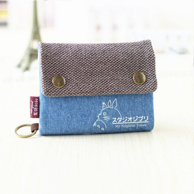 이웃집토토로 캔버스패브릭 카드수납 똑딱이 반지갑