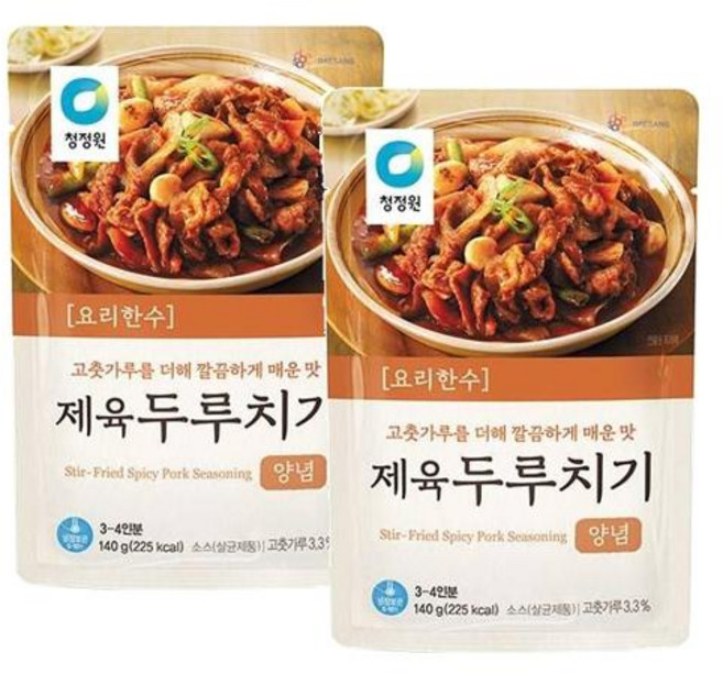 청정원 요리한수 제육두루치기양념, 140g, 2개