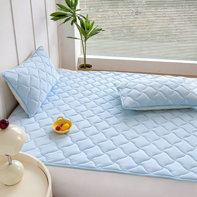 소네몽 여름 냉감 침대패드 고정밴드형, 블루