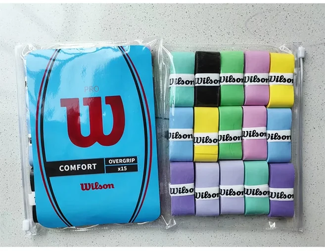 15PCS 윌슨 테니스 라켓 오버 그립 땀 밴드 흡수 PU 배드민턴 핸들 테이프