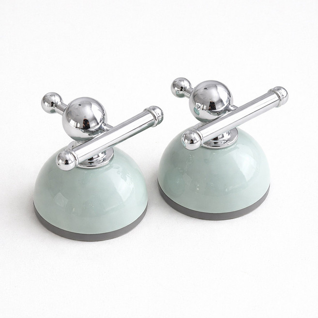 컴포즈 무타공 흡착 레트로 다용도 후크 걸이 고리 2p, 1세트, 민트