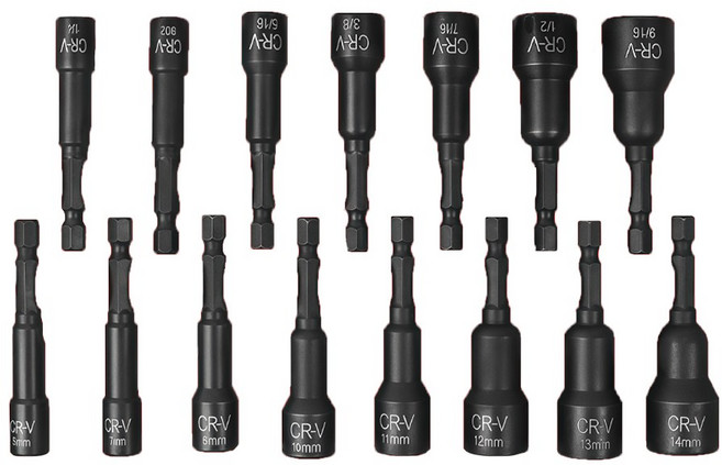 공구PXJ 임팩용 육각 비트 소켓 복스알 15PCS, 1세트