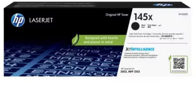 HP 原廠 145A 145X W1450A W1450X 黑色碳粉匣 適用 LaserJet 3003 MFP 3103 系列, 145X-黑色, 1個