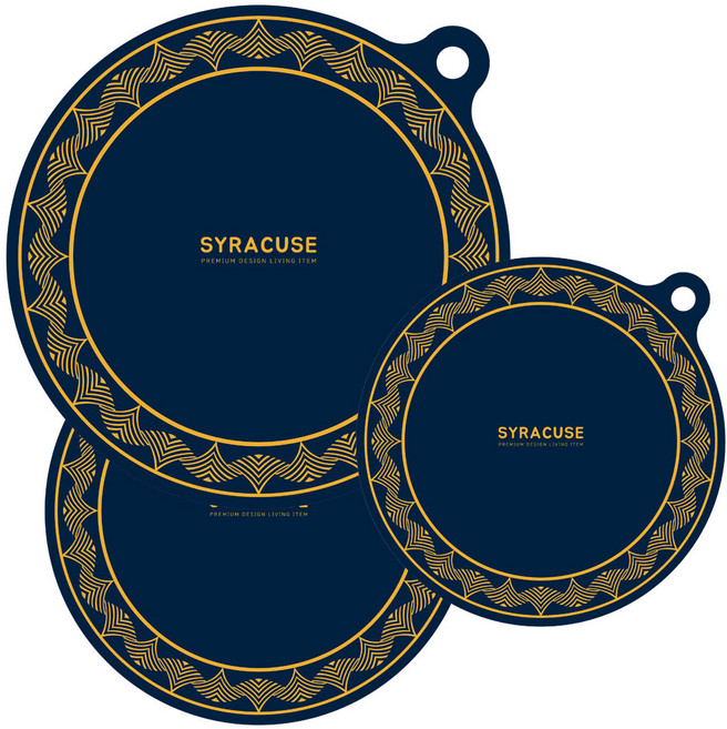 시라쿠스 인덕션 보호매트 딥블루 원형 소/중/대 3종, 1개