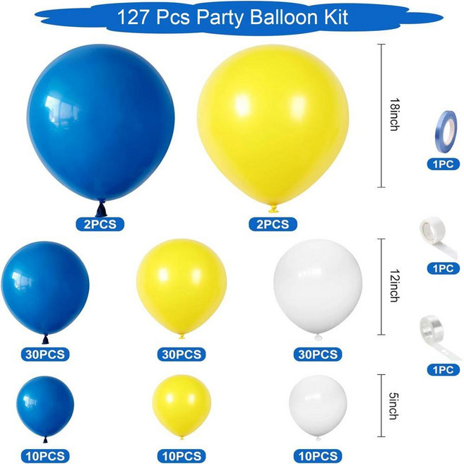 생일 파티 결혼식 발렌타인 데이 장식에 멀티 컬러 라텍스 풍선, 1개, 12. blue yellow white / A. 기타
