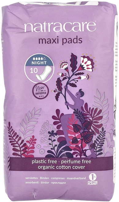 건강챙기세요 Natracare 맥시 패드 유기농 순면 커버 나이트 10개입 백살까지오래오래, Natracare맥시패드유기농순면커버나이트10개입, 1개 - 쿠팡