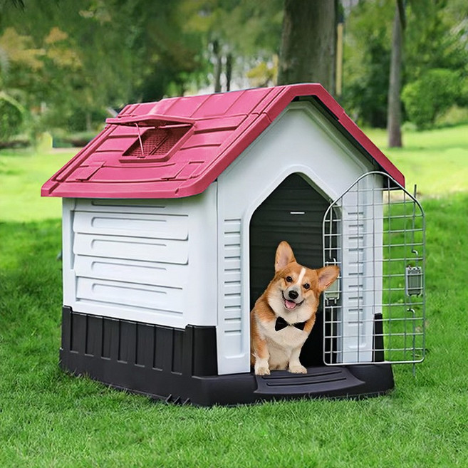 댕댕이집 아웃도어 대형 애견 하우스 개집, 1개, 분홍색