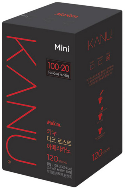 카누 다크 로스트 아메리카노 원두커피스틱 미니, 900mg, 120개입, 1개