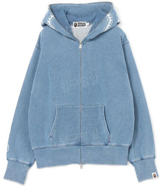 어베이싱 에이프 BAPE 베이프 / INDIGO SHARK FULL ZIP HOODIE 여성 후드 집업